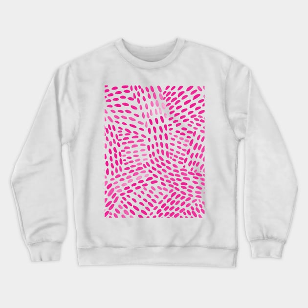 Watercolor dotted lines - magenta Crewneck Sweatshirt by wackapacka